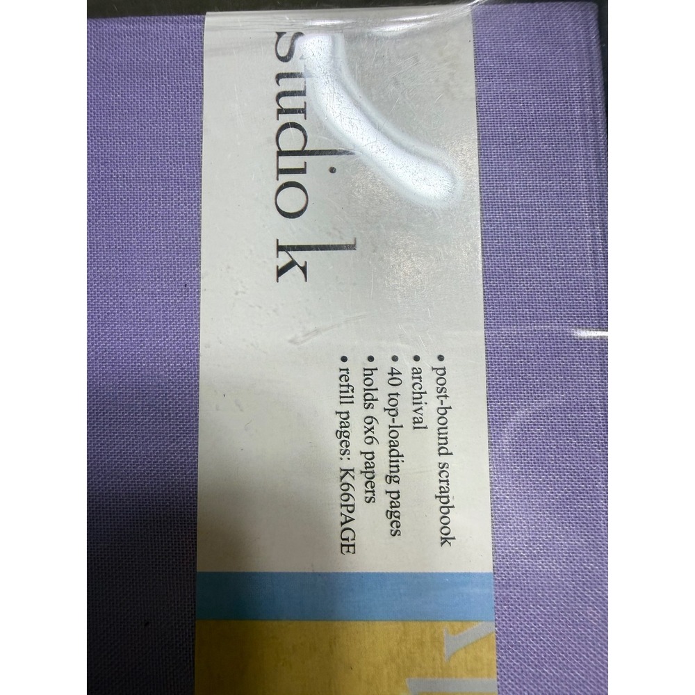 K&Company NEW Scrapbook Lavender Fabric Post-bound Set 6x6in w Paper Stack VTG - Picture 2 of 6